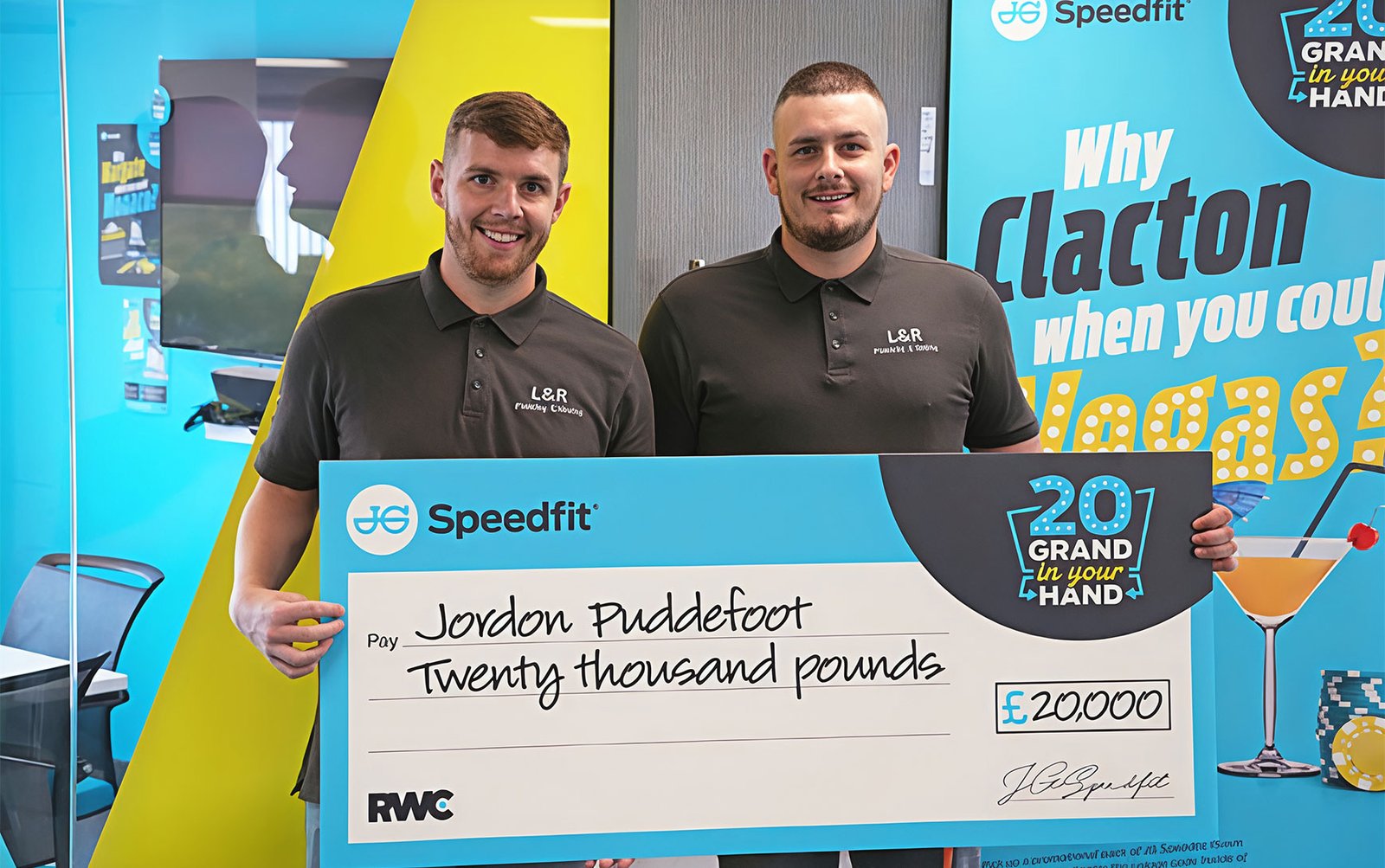 Winners receiving prize money