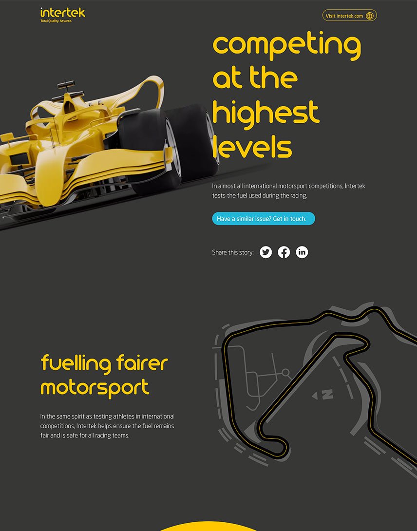 Page example – testing F1 fuel