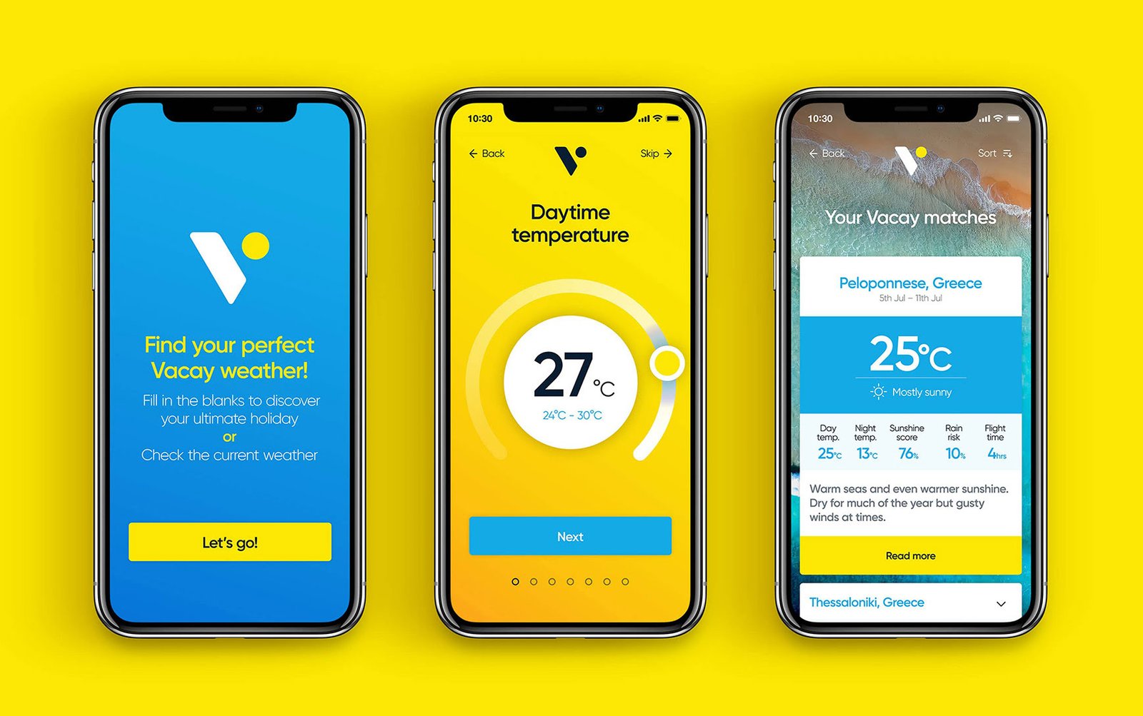 Selection of app screens