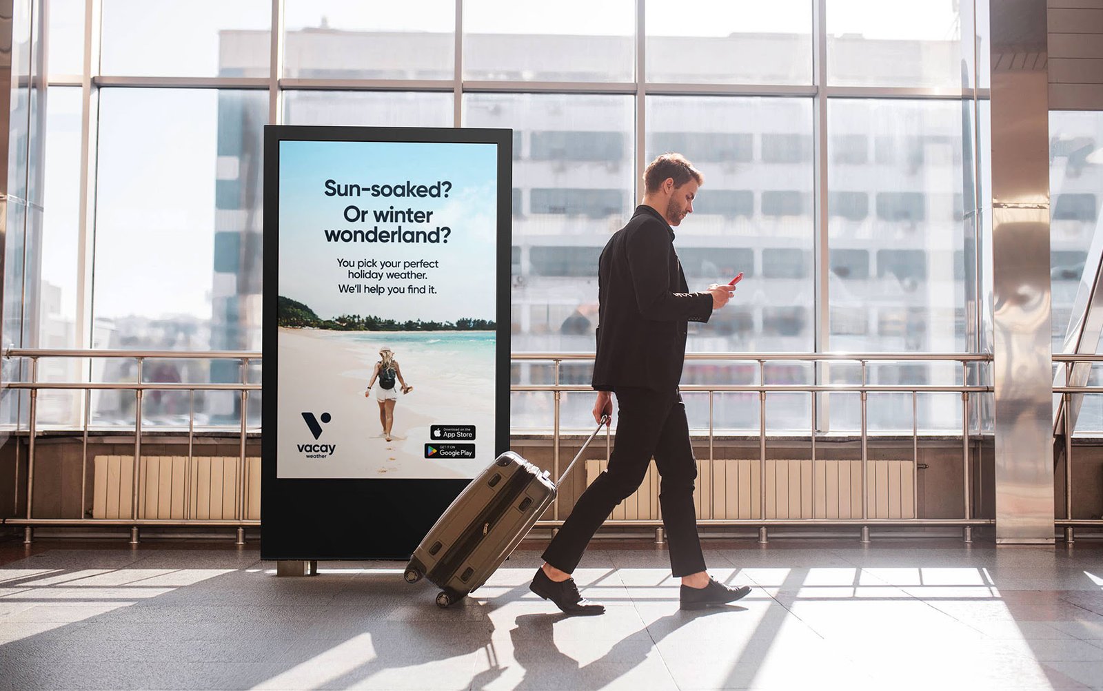 Airport app promotion mockup